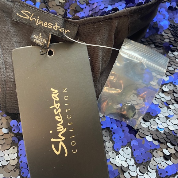 🆕 SHINESTAR Sequin Bodycon Mini Open Back Dress - Picture 7 of 9